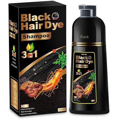 Unisex Instant Black Herbal Hair Dye Shampoo 3 in 1(100ml) Pack Of 2