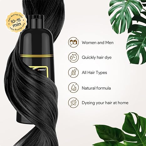 Unisex Instant Black Herbal Hair Dye Shampoo 3 in 1(100ml) Pack Of 2