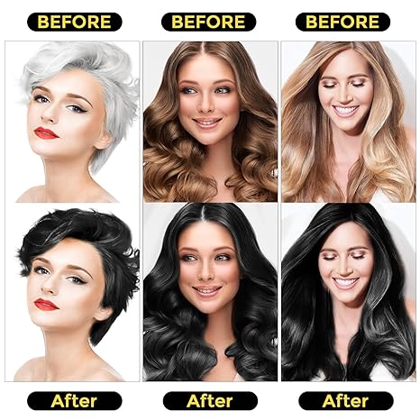 Unisex Instant Black Herbal Hair Dye Shampoo 3 in 1(100ml) Pack Of 2